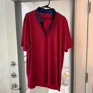 Greyson Red Polo Shirt with Navy Accents